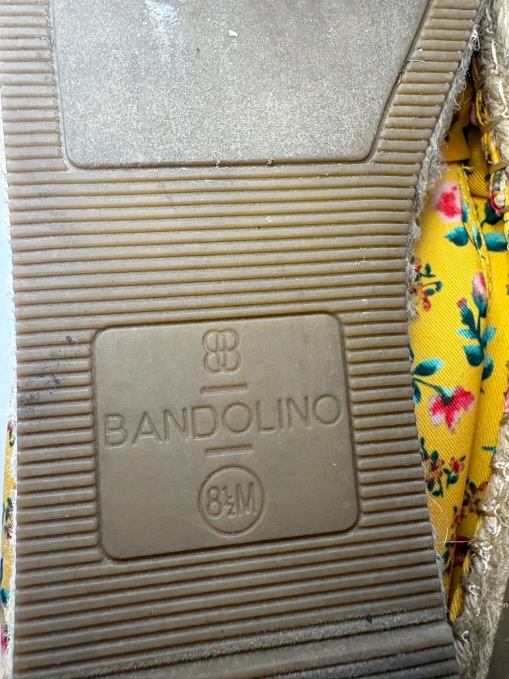 Bandolino Yellow Floral Bow Espadrille Flats Size 8.5